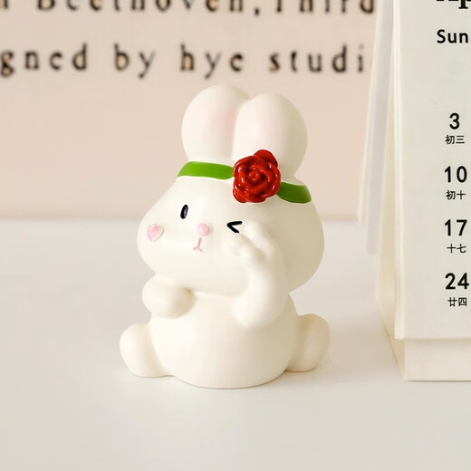 Xixiao cute little rabbit ornaments student desktop girl heart decoration car ornaments children cartoon healing doll 8 cute rabbit combination set