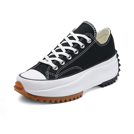 Converse Converse New Run Star Wanderung Ochsen und Frauen lässige dicke Sohle erhöhte Leinwandschuhe 168816C Schwarz und Weiß 38.5