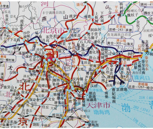 中国铁路地图 全国铁路货运地图 营业站交通线路图 1.66*1.22米