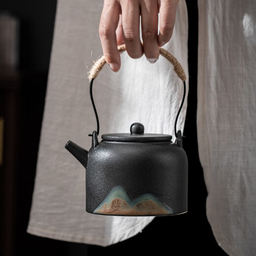 SUSHI CERAMICS Ti Liang Kung Fu Tea Set Retro Coarse Pottery Shanwenshui Painting Ceramic Teapot 350ml