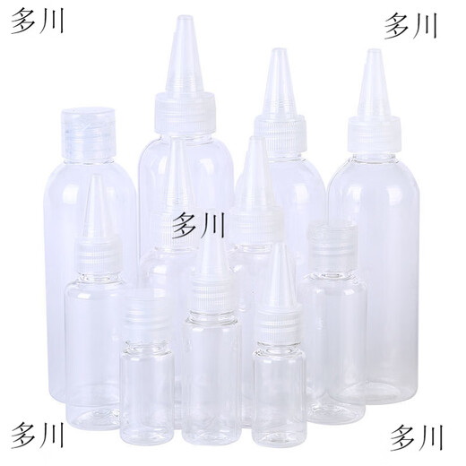Squeeze sauce bottle, pointed mouth bottle 10/20/30/50/100/200 small empty bottle, plastic bottle, lotion transparent repackaging squeeze bottle, pointed mouth bottle 200 ml, 2 pack