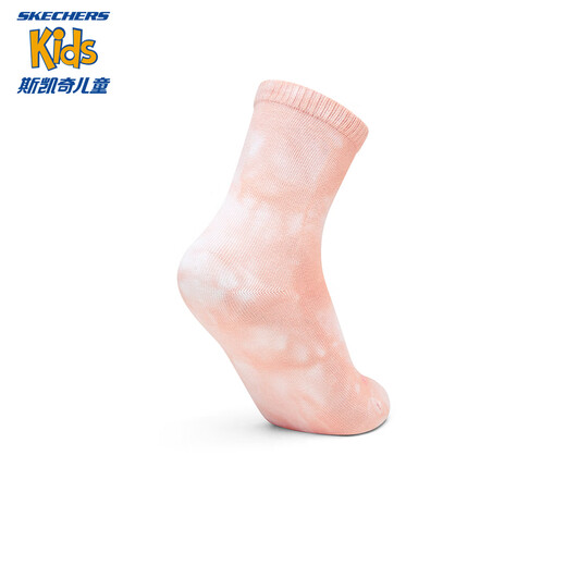 Skechers children's socks antibacterial and deodorant sports socks for boys and girls autumn fashion mid-calf socks 2 pairs P324K035 orchid powder/tofu white/04GY 2 pairs