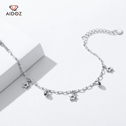 Aido Diamond Platinum Star Bracelet for Women pt950 Platinum Transfer Beads Bracelet for Girlfriend, Weight 4.8-5.0 Grams + Delivery Certificate