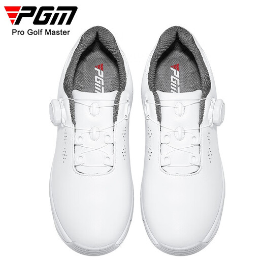 PGM Golf Shoes Women's Sports Shoes Super Waterproof Breathable Holes Knob Laces Anti-Slip Spikes XZ268-White 38