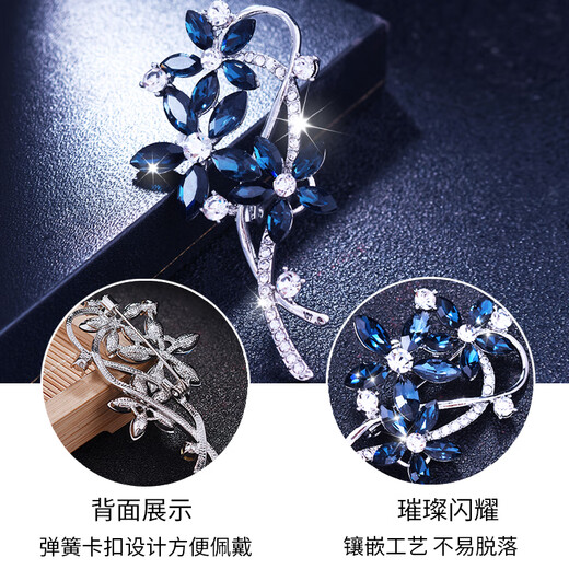 SENDME flower brooch set, high-end corsage, suit pin, fashion accessories, birthday gift for girlfriend, 3 light luxury flower brooches, gift box