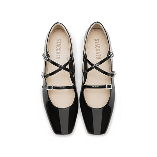 Symphony Yang Mi 2025 Alice Mary Jane French single shoes EUE04AQ5 Qianjin Black 39