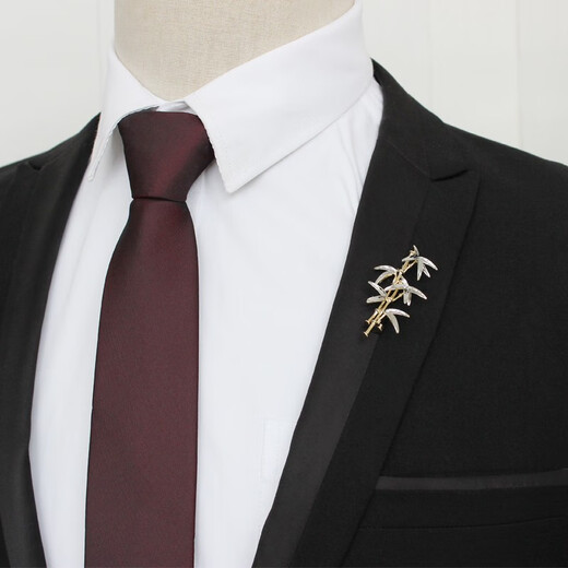 Xifei Men's Brooch Gentleman's Bamboo Corsage Pin Two-color Suit Overcoat Clothing Accessories Business Casual Accessories