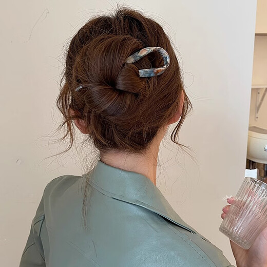 Mansheng simple acetic acid u-shaped hairpin for women, high-end, cute and cute ball head artifact hairpin hairpin 2025 new headwear ins mermaid white