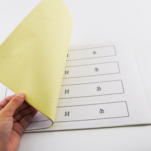 赫思迪格 封条 文件档案袋密封条 专用密封条 薄款带胶 31x4cm 100条 HGJ-1484