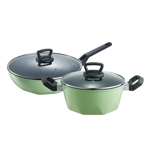 Bobao Zhenyao Jingtie Household Frying Frysinet Nastick et pas de pâte Pot Pas de fumée d'huile Chaleur rapide Conclusion Gas Stove Gas General General BDY-673 Ensemble de deux pièces BDY-TZ673A