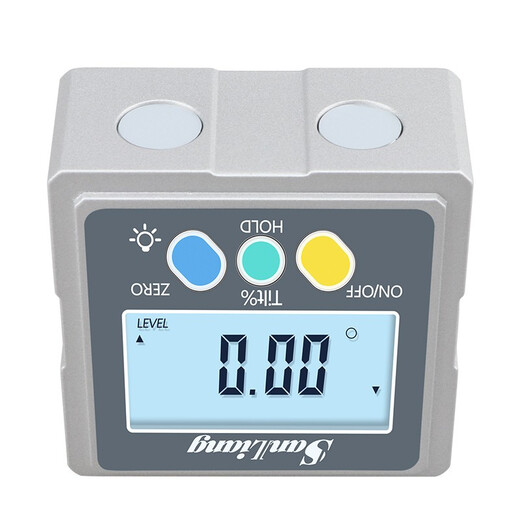 Three-quantity high-precision digital display inclinometer box electronic angle ruler with magnetic angle meter angle gauge level JDH02 three-sided magnetic (upgraded backlight version)