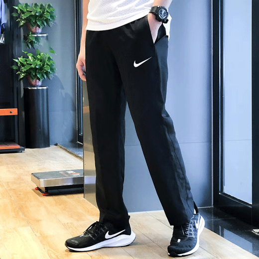
Nike (Nike) straight-leg pants men's pants 2025 spring new gray sweatpants sweatpants loose comfortable casual running training trousers DM6627-010 black woven straight S