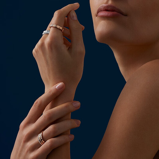 Chopard star same style ring for women 18K gold plain ring narrow version ring couple style wedding gift official authentic 18K white gold/no diamonds 59