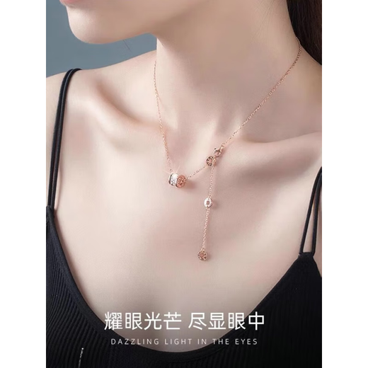 Fat Donglai's same style 18K gold small waist necklace, women's sweater chain, elegant and tall, rose gold