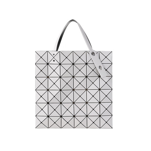 Issey Miyake Neues Produkt für Männer/Frauen neutraler Stil glänzend/mattes Sechs-Grid-Schulter-Tasche Einkaufstasche Männerbeutel Frauenbeutel BB46 AG683 11 Hellgrau