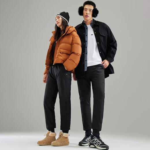 Langsha 90 White Duck Down Pants Women's 2025 New High Waisted Slimming Plus Velvet Thickened Legs Coldproof Cotton Pants - 40 Degrees 90 Duck Down Black Gold Style Cold Resistant - 30 L Suitable for 90-120 Jin Jin is equal to 0.5 kg