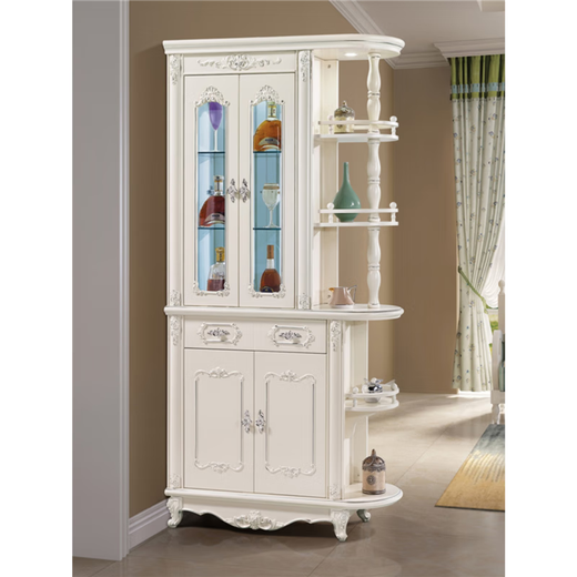 
Huanbao Laoshu European style entrance entrance door entrance partition cabinet wine cabinet screen shoe cabinet integrated double-sided room hall cabinet decoration cabinet white 695 ivory white 0.9 meters