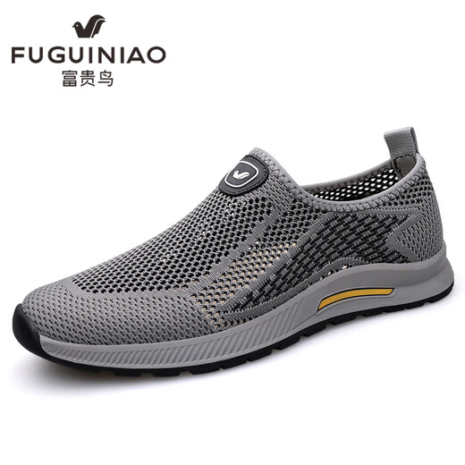 富贵鸟富贵鸟网面鞋男夏季透气轻便中老年运动休闲鞋老北京布鞋爸爸鞋子 灰色 玉林FG688 41