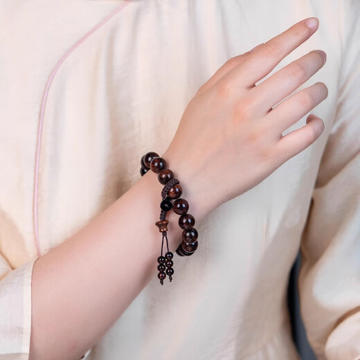 Youjiang Hainan Huanghuali Imperial Purple 1.2 Huile Poire Ancien Matériau Motif Paysage Bracelet de Perles de Bouddha Poignée de Jouet pour Homme One Piece One Shot YJH1210 (1.2 Hainan Huanghuali Old Material)