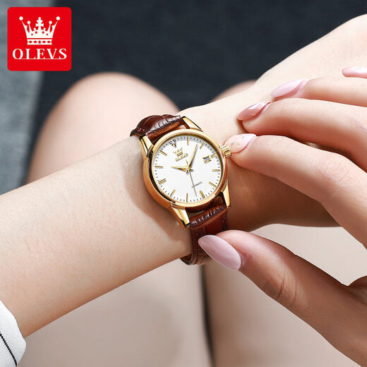 
Olius Swiss certified brand new watches for 2025 for women's mechanical watches, light luxury niche women's watches, top ten thin belts, upgraded version-6629 brown leather white women ()