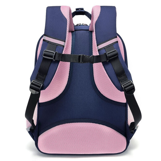 VnineCity Hong Kong Ninth Castle primary school student school bag girl 1-3-6 grade backpack burden reduction large capacity portable shoulder children's school bag CS0BV3985C blue with pink