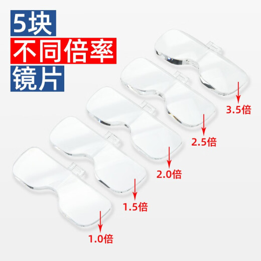 博视乐（Boshile）头戴式阅读放大镜高倍高清老人看书读报雕刻维修鉴赏专用扩大镜 9892B2