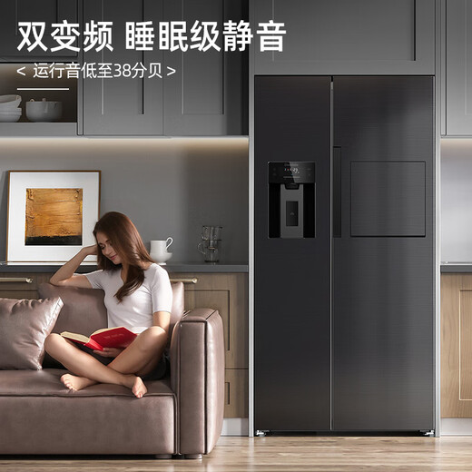 Damini's big new product 523 liters white ice making refrigerator white one-stage variable frequency fully automatic ice making all-in-one machine function air-cooled frost-free zero embedded double door double door BCD-523WKDBZB (C) cool gray