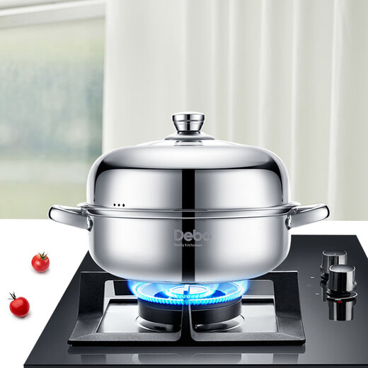 Debo Debo soup pot stainless steel single-layer steamer steamer induction cooker dual-purpose pot Eileen 26cm