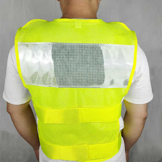 Fluorescent Green Traffic Reflective Vest Road Duty Campus Building Construction Safety Vest Vehicle Mounted Night Cycling Print Shanghai No. 1 Edition Blank Model M