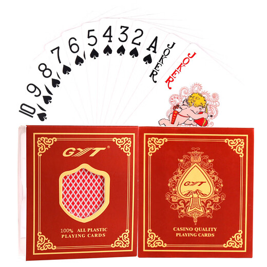 Jinyi (JSC) Plastic Poker Card Jinyi GYT Frosted Waterproof Foldable Washable High-end PVC Adult Thickened Bridge Wholesale GYT688 Red (12 pairs)