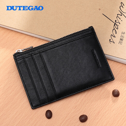 Dutegao Driver Proced permis Carte Carte Sac Mensine en cuir authentique Mini portefeuille Multifinection Multifinection Ultra-Thin Storage Cartes Set Permis de conducteur Set Black