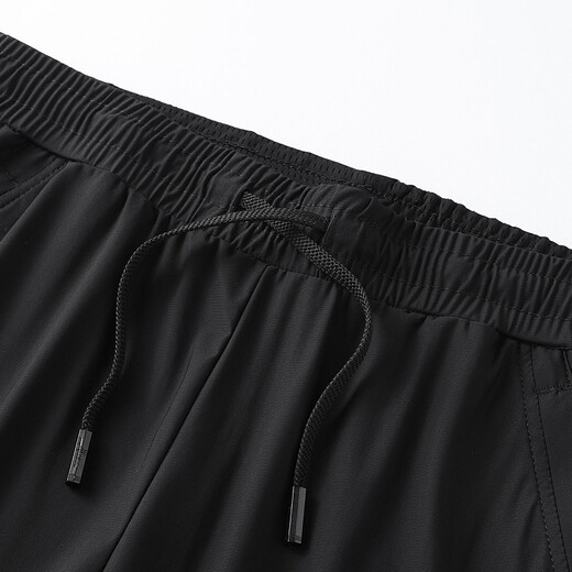 GuXING (GUXING) summer thin ice silk ultra-thin breathable cold silky quick-drying sports men's straight pants loose trousers casual pants black 4855 ice silk straight 2XL/185