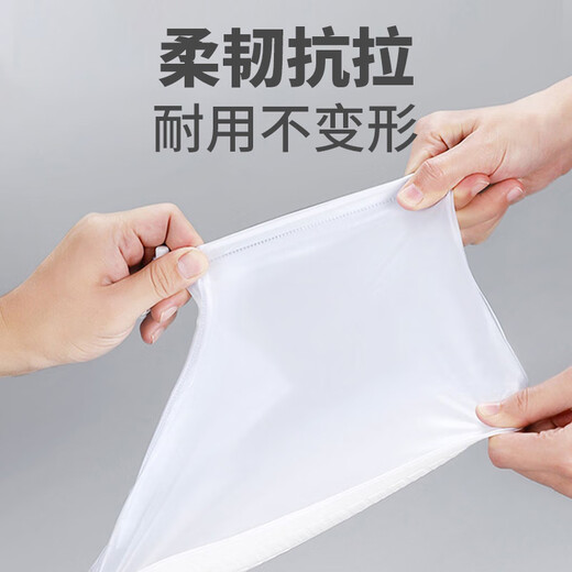 小魔雨鞋套防水防雨鞋套加厚耐磨防水防滑便携雨靴套成人白色中筒L码