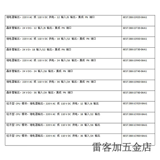 Siemens (SIEMENS) PLC S7-200SAMRT CPU 6ES7288-1SR/ST/CR/ 6ES7288-1SR20-0AA1