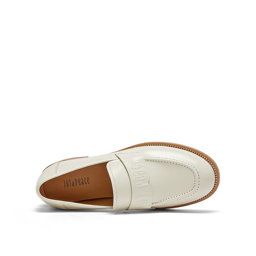 
The same style as Dong Jie in Toffee Spring New Toffee Cowhide Loafers Small Leather Shoes for Women 15906AA4 Beige 34