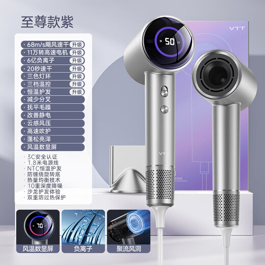VTT Germany high-speed hair dryer home negative ion high power does not hurt the power generation hair dryer dormitory portable quick-drying silent noise reduction hair dryer birthday gift for girls Mid-Autumn Festival gift