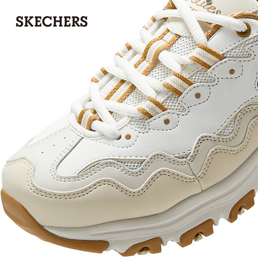 Skechers Autumn Women's Black and White Color Block Dad Shoes Casual High Rebound Sports Shoes Lace Running Panda Shoes 149792 Natural Color/Tan/NTTN 38