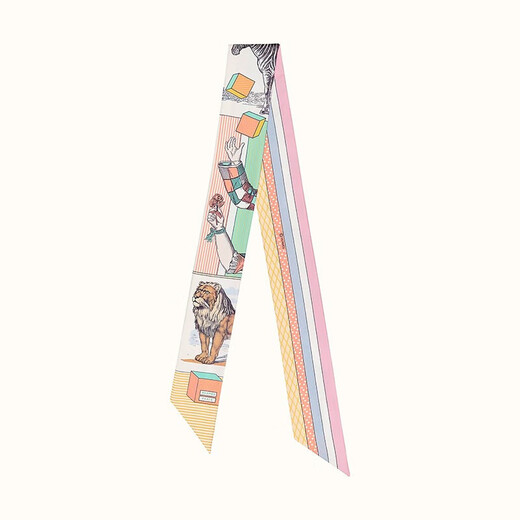 Hermes (HERMES) silk scarf twilly new grand theater silk scarf New Year gift H063761S-15 pink 5*86cm