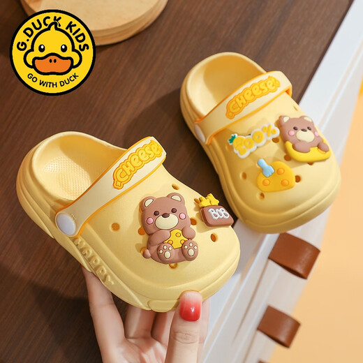 
G.DUCKKIDS children's hole shoes summer new style boy cute non-slip girls wear bag-toe slippers soft-soled baby sandals Green 29 size 30 [170mm]