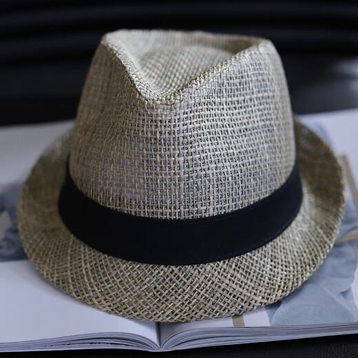 Tochino Summer Paille Chapeau de protection solaire Men's Sun Couple Sorties Chapeaux de sortie pour les jeunes Pêche extérieure Grande tête circonférence Sunshade Courte courte du soleil CEULLE GRENE BEEUR LEAUSE LEUX LA TAILLE L (58-62CM)