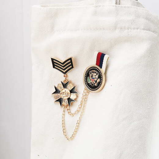 QUAMER Gold Store Model 2024 New Badge Brooch College Style Men's and Women's Fashion Metal Brooch Student Uniform A1