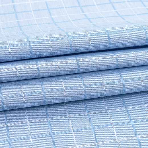 Shanshan (FIRS) Hemd Herren reines Baumwollkurzarmhemd Herrengeschäft Casual Vielseitiges Klassiker Hemd Blue Grid 41