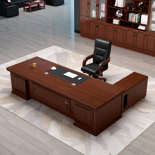KESENGE boss desk, executive desk, simple modern executive desk, executive manager desk, office desk and chair combination 2.4m table + double side cabinets