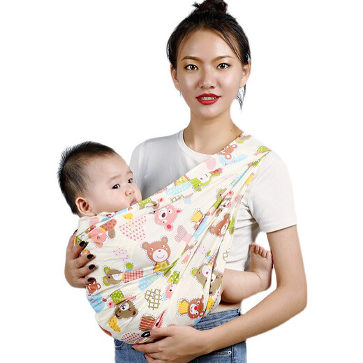 天才一叮（tiancaiyiding）简易背巾背带婴儿前抱式横抱新生儿抱带便携出行宝宝传统单肩背篼 1010黄色糖果网