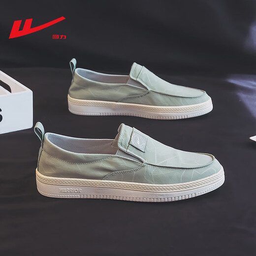 Krieger Herrenschuhe Leinwand Schuhe Frühling und Sommer Neue Stil einbeinige faule Schuhe atmungsaktive Sportschuhe Alte Peking-Stoffschuhe Männer Grün 42