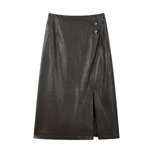 
THE SEA LIFE skirt for women Ou Hai's life exquisite skirt for women spring and autumn leather skirt D12353 chestnut color M