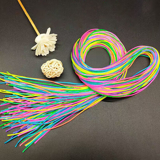 Barware Colorful hand-woven rope No. 5 thread Chinese knotted rope handmade DIY children's braided hand rope bracelet braiding rope material 2.5mm No. 5 thread about 18 meters colorful bundle