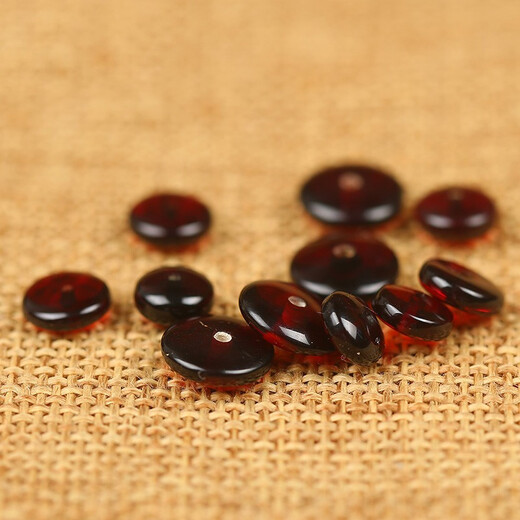 Lingwu Qijiu natural amber blood amber bracelet spacer bead spacer loose bead bracelet Buddha beads star and moon bodhi accessories literary toy bracelet spacer accessories bracelet necklace sweater chain amber spacer blood amber about 8*3mm (2 pieces sold)