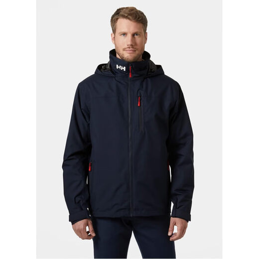 HELLY HANSEN, HH H/H Helly Hansen Men's Crew Hooded Midlayer 2.0 Hooded Waterproof Jacket 597 Navy Blue Large