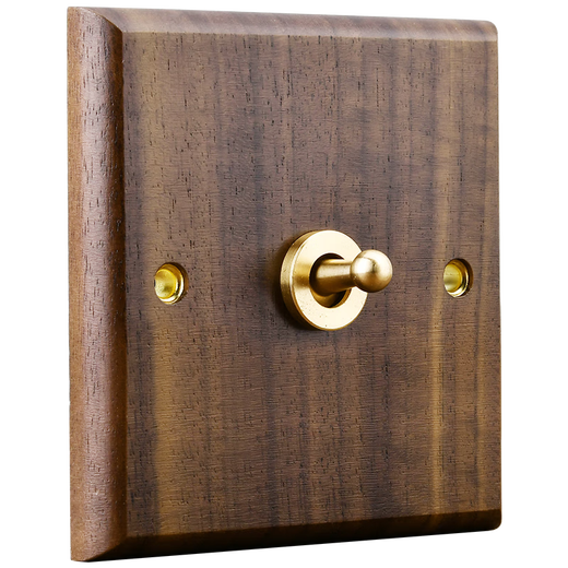 International electrician type 86 black walnut lever switch household retro concealed single and double control universal panel hotel and B&B five-hole light luxury power socket with switch five-hole socket